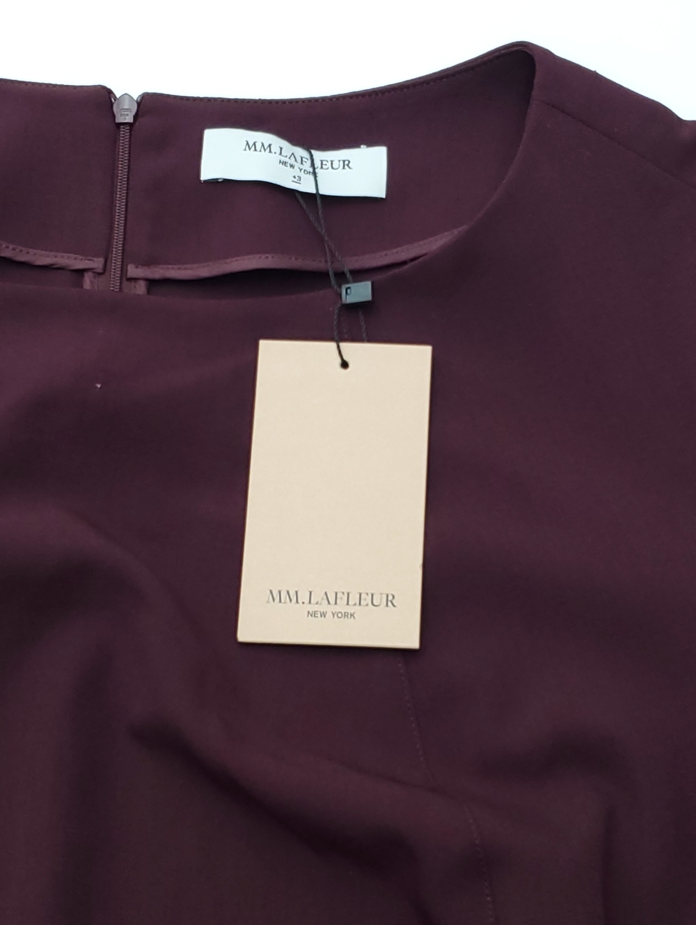 NEW MM. Lafleur Etsuko Claret Midi Dress Burgandy/maroon 3/4 Sleeve Office Sz +3 - Picture 10 of 15